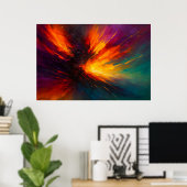 Poster Tourbillon de Lumière - Tempête de Feu Abstraite e (Bureau à domicile)