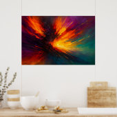 Poster Tourbillon de Lumière - Tempête de Feu Abstraite e (Cuisine)
