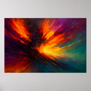 Poster Tourbillon de Lumière - Tempête de Feu Abstraite e