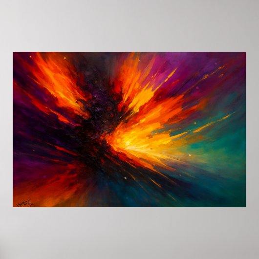 Poster Tourbillon de Lumière - Tempête de Feu Abstraite e (Devant)