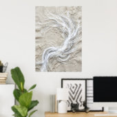 Poster Tourbillon de plume blanche Texturé Abstrait Beaux (Bureau à domicile)