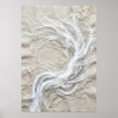 Poster Tourbillon de plume blanche Texturé Abstrait Beaux (Devant)
