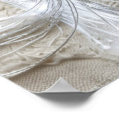 Poster Tourbillon de plume blanche Texturé Abstrait Beaux (Coin)