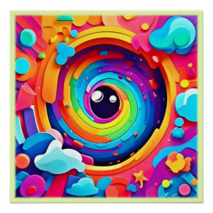Poster Tourbillon d'imagination colorée