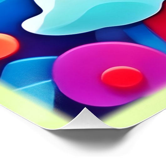 Poster Tourbillon d'imagination colorée (Coin)