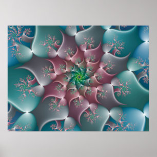 Poster Tourbillon Floral Fractal