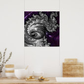 Poster Tourbillon fractal argent et violet (Cuisine)