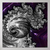 Poster Tourbillon fractal argent et violet (Devant)
