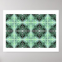 Tourbillon noir vert inspiré par Azulejos portugai