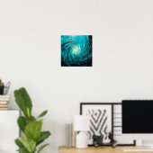 Poster Tourbillon océan turquoise abstrait (Bureau à domicile)