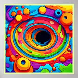 Poster Tourbillon Psychédélique Abstrait Coloré