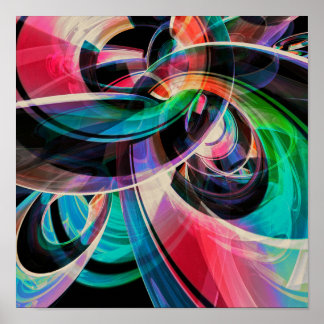 Poster Tourbillons Abstraits Colorés