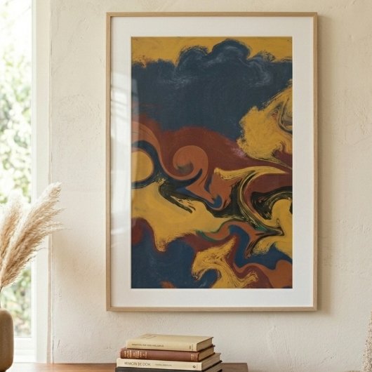 Poster Tourbillons Abstraits Fluides de Terre Maussade