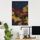 Poster Tourbillons Abstraits Fluides de Terre Maussade (Bureau à domicile)