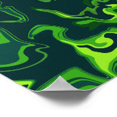 Poster Tourbillons de fluide vert abstrait (Coin)