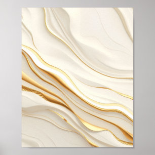Poster "Tourbillons de marbre doré et crème opulent"