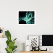 POSTER TOURBILLONS EN BLEU, VERT, TURQUOISE (Bureau à domicile)