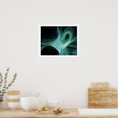 POSTER TOURBILLONS EN BLEU, VERT, TURQUOISE (Cuisine)
