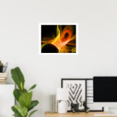 POSTER TOURBILLONS EN JAUNE ORANGE (Bureau à domicile)