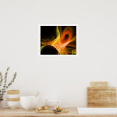 POSTER TOURBILLONS EN JAUNE ORANGE (Cuisine)