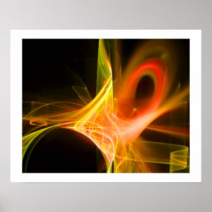 POSTER TOURBILLONS EN JAUNE ORANGE