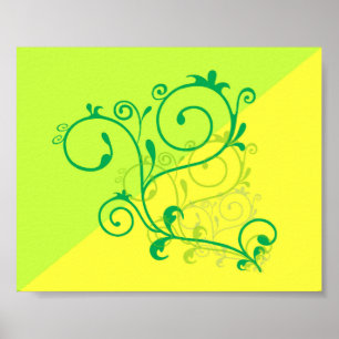 Poster Tourbillons numériques Lime de citron Lime de fle