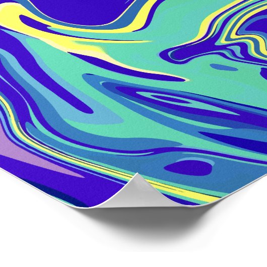 Poster Tourbillons océaniques Abstraits (Coin)