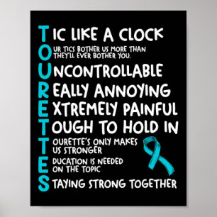 Poster Tourettes Signifiant Syndrome Turquoise De Tourett