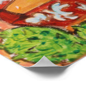 Poster Tourist Cat Kitschy Folk Art Design amusant (Coin)