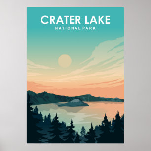 Poster touristique du parc national du lac Crater