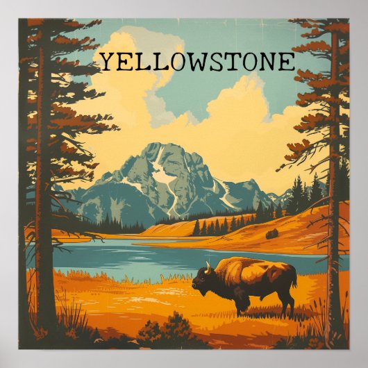 Poster touristique du parc national vintage Yellow (Devant)