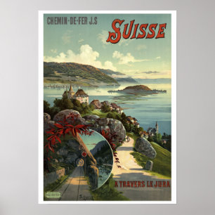 Poster touristique touristique Victorian Era Suiss