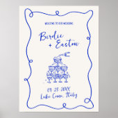 Poster Tournage de Champagne Mariage Illustré à la Main (Devant)