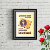 Poster Tourne-disque avec un texte lié à l'amour.