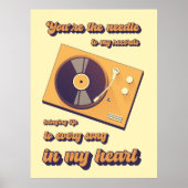 Poster Tourne-disque avec un texte lié à l'amour. (Devant)