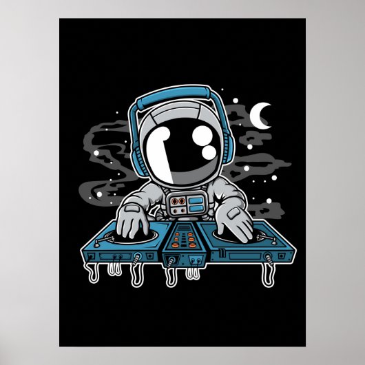 Poster Tourne-disque DJ Astronaut (Devant)