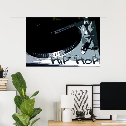Poster Tourne-disque Hip-Hop (Bureau à domicile)