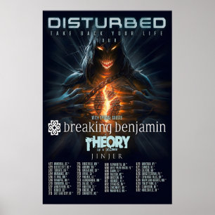 Poster Tournée Disturbed Reprend Ta Vie REPRODUCTION
