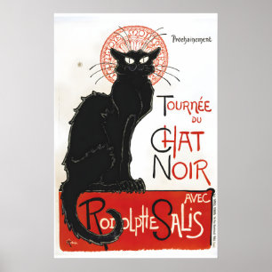Poster Tournée du Chat Noir 1896 Style Vintage Art du Cha