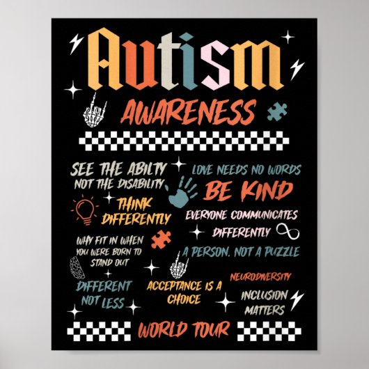 Poster Tournée mondiale de sensibilisation à l'autisme fé (Devant)