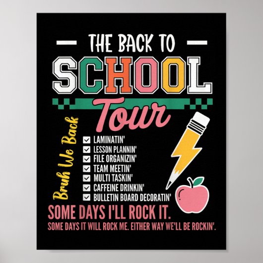 Poster Tournée Rétro éclair Abcd Retour à l'école Teac (Devant)