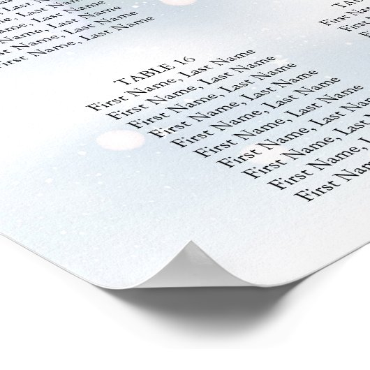 Poster Tourneiges d'hiver Script Mariage Sein Graphique (Coin)