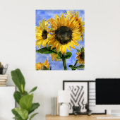 Poster Tournesol 01 Aquarelle Peintures Art Imprimer (Bureau à domicile)