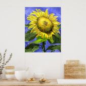 Poster Tournesol 2 aquarelle Peinture Art Imprimer (Cuisine)