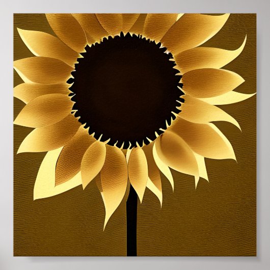 Poster Tournesol abstrait lumineux (Devant)