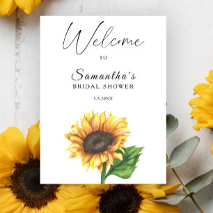 Poster Tournesol aquarelle Douche nuptiale bienvenue