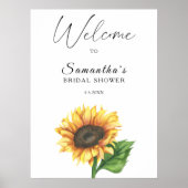 Poster Tournesol aquarelle Douche nuptiale bienvenue (Devant)