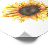 Poster Tournesol aquarelle - L'amour est doux prendre un (Coin)