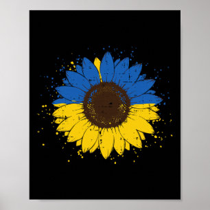 Poster Tournesol bleu jaune ukrainien Fleur d'Ukraine Hom