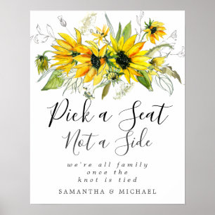 Poster Tournesol Choisir Un Siège Pas Un Panneau Mariage